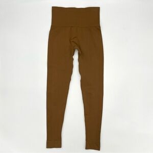 Set Active Leggings Brown Women Size XS Running Yoga Athletic Micro Fiber Nylon